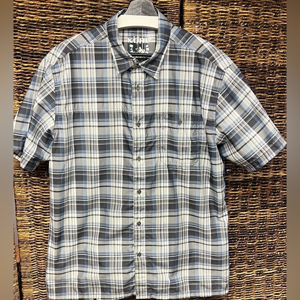 Kuhl - Size: Large, Men's Gray/Blue‎ Plaid Shirt